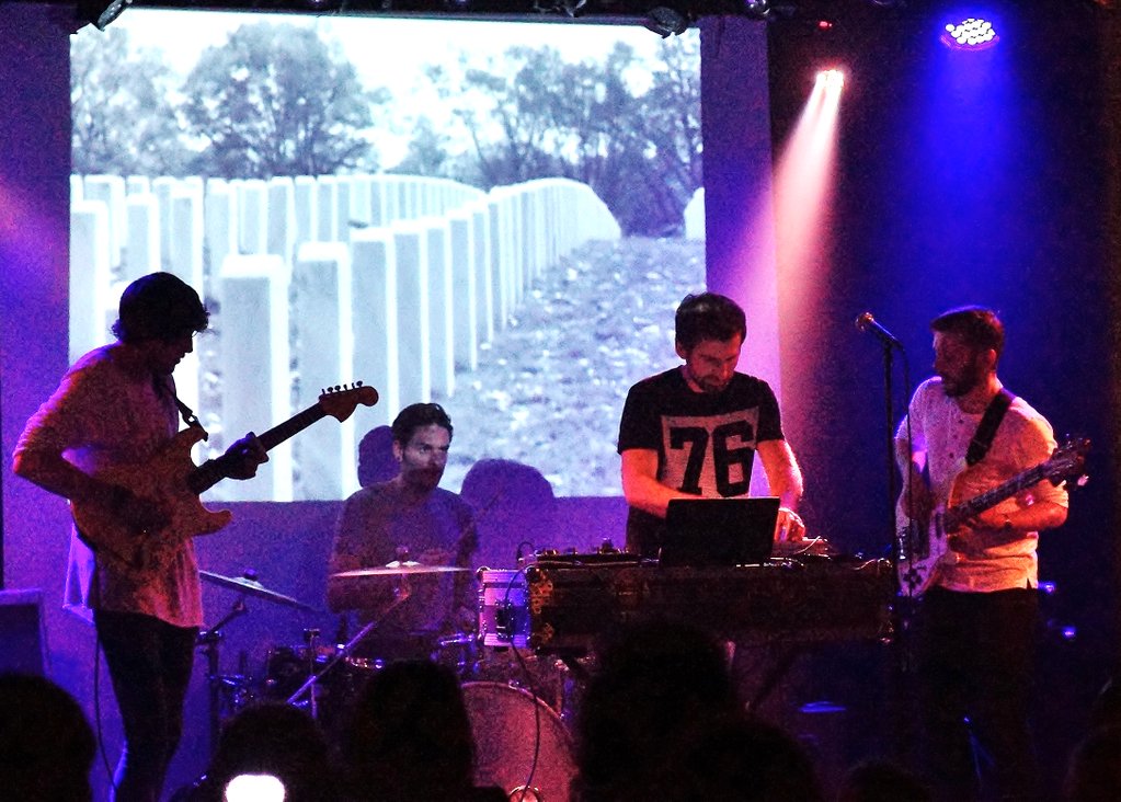 Band with projections at the Brudenell Social Club for debut album launch